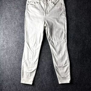 J Crew Jeans Womens 31 Highest Rise Skinny White Cotton Stretch Pockets